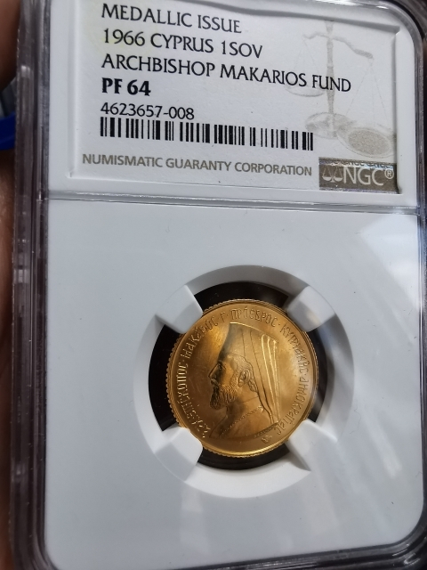 凡希社世界钱币微拍CICE专场拍卖 1966塞浦路斯主教索维林金币NGC-PF64