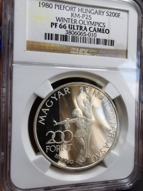 凡希社世界钱币微拍CICE专场拍卖 1980匈牙利冬奥冰上芭蕾加厚银币NGC-PF66UC