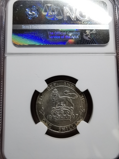 凡希社世界钱币微拍CICE专场拍卖 1907英国爱七先令NGC-MS61