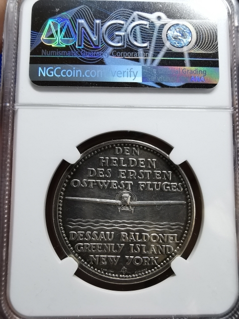 凡希社世界钱币微拍CICE专场拍卖 1928德国不来梅号航线纪念银章NGC-AUD