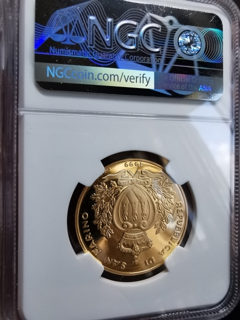 凡希社世界钱币微拍CICE专场拍卖 1999圣马力诺维纳斯诞生半盎司金币NGC-PF68UC