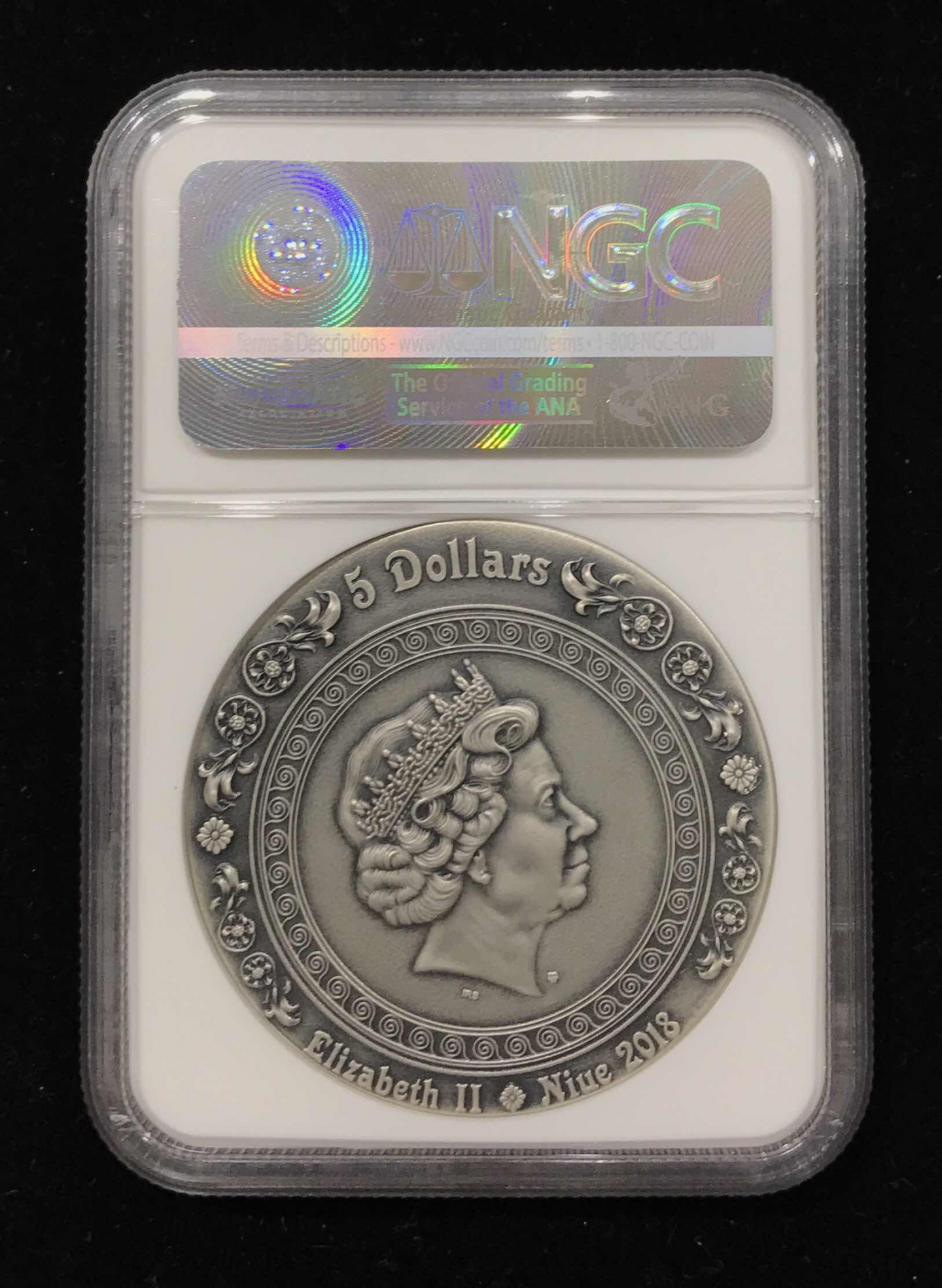 【随心拍&GetCoin】现代金银币拍卖第三十五期 纽埃2018年胜利女神1尼姬维多利亚2盎司镀金银币首期蓝标NGC70