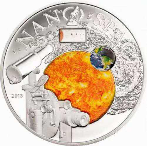 【随心拍&GetCoin】现代金银币拍卖第三十五期 库克2013年宇宙探索纳米芯片镶嵌银币