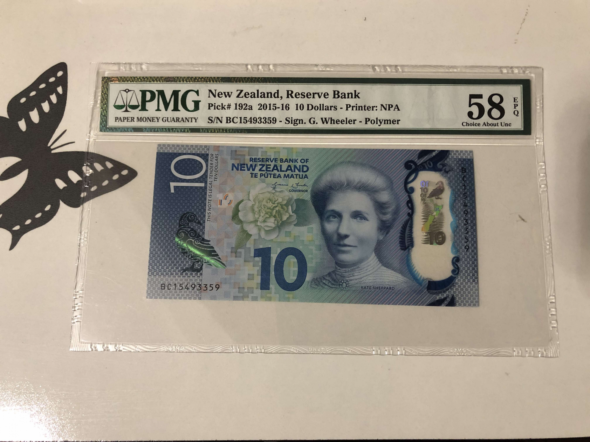 【收藏联盟】第101期拍卖——开启新纪元 新西兰 2015-16年 10元 PMG66EPQ  塑料钞 p192a 