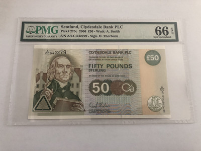 【收藏联盟】第101期拍卖——开启新纪元 - 苏格兰 2006年 50镑 PMG66EPQ  p225c