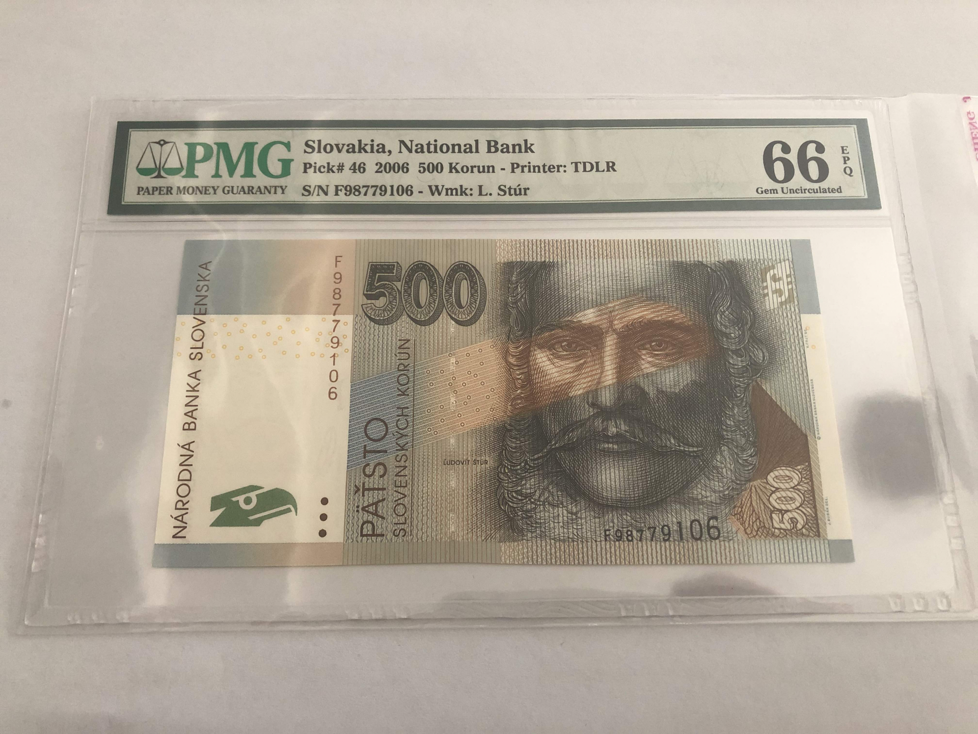 【收藏联盟】第101期拍卖——开启新纪元 斯洛伐克 2006年 500克朗 PMG66EPQ 