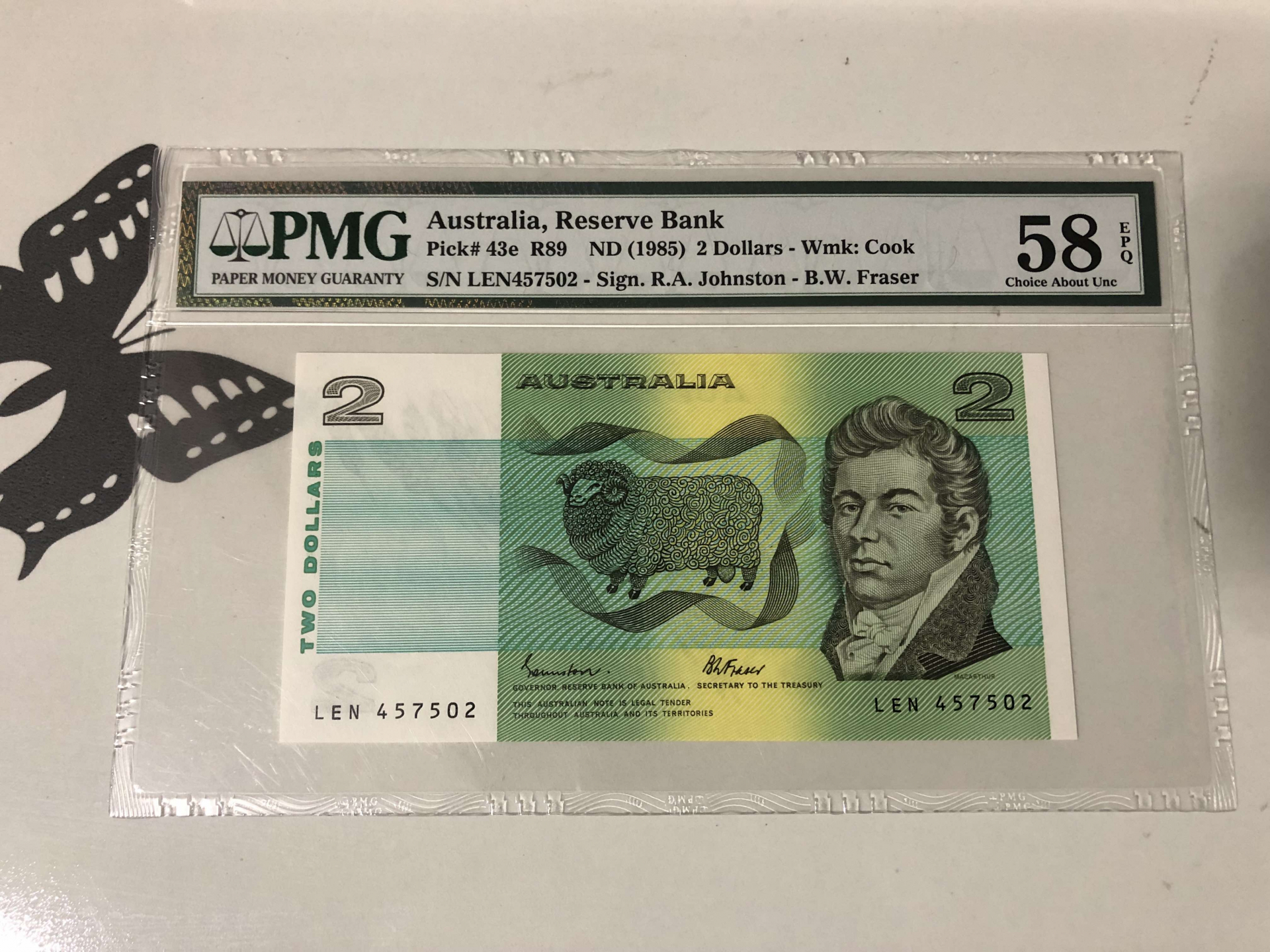 【收藏联盟】第101期拍卖——开启新纪元 澳大利亚 1985年 2元 PMG58EPQ 