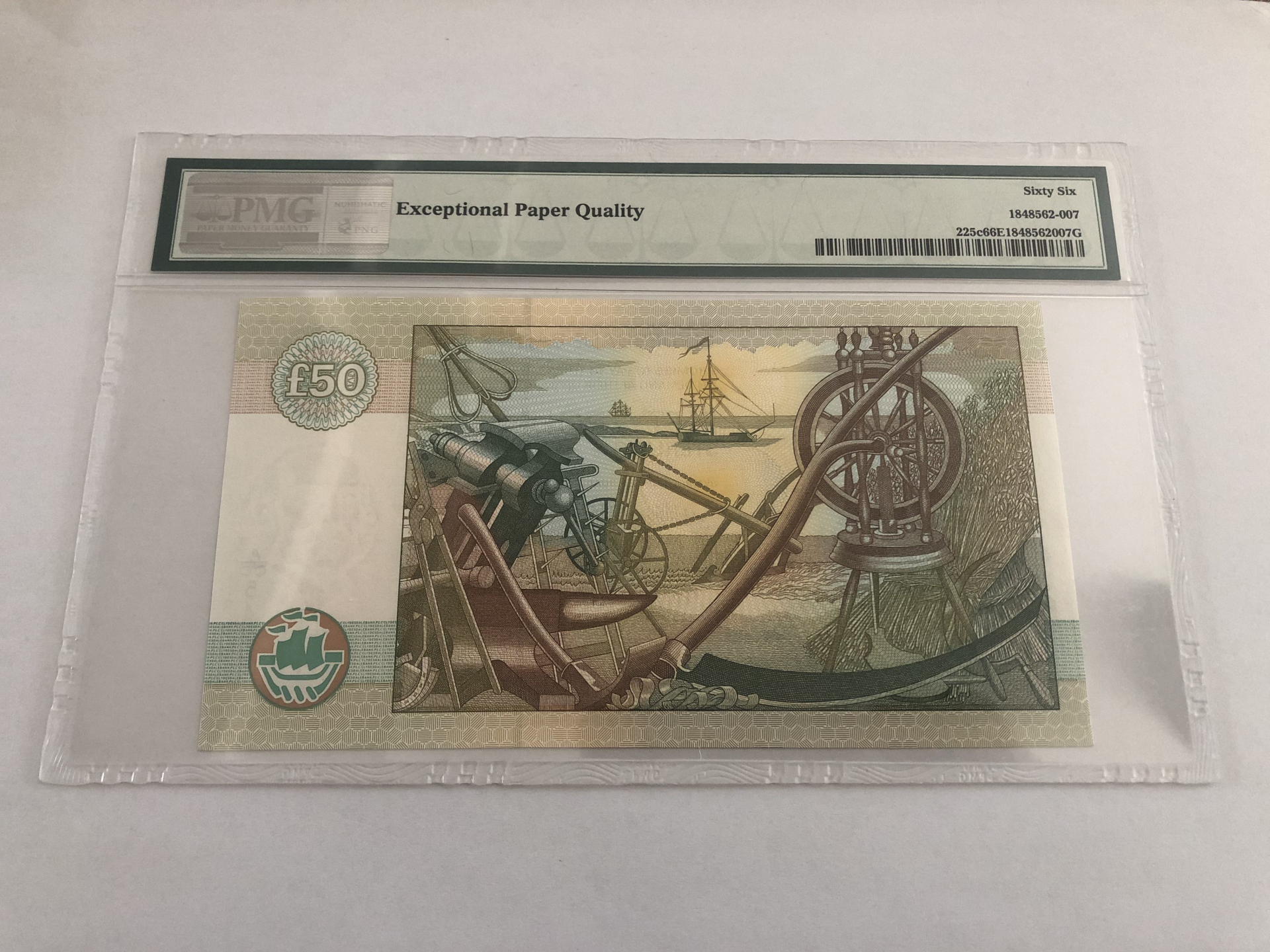 【收藏联盟】第101期拍卖——开启新纪元 苏格兰 2006年 50镑 PMG66EPQ  p225c