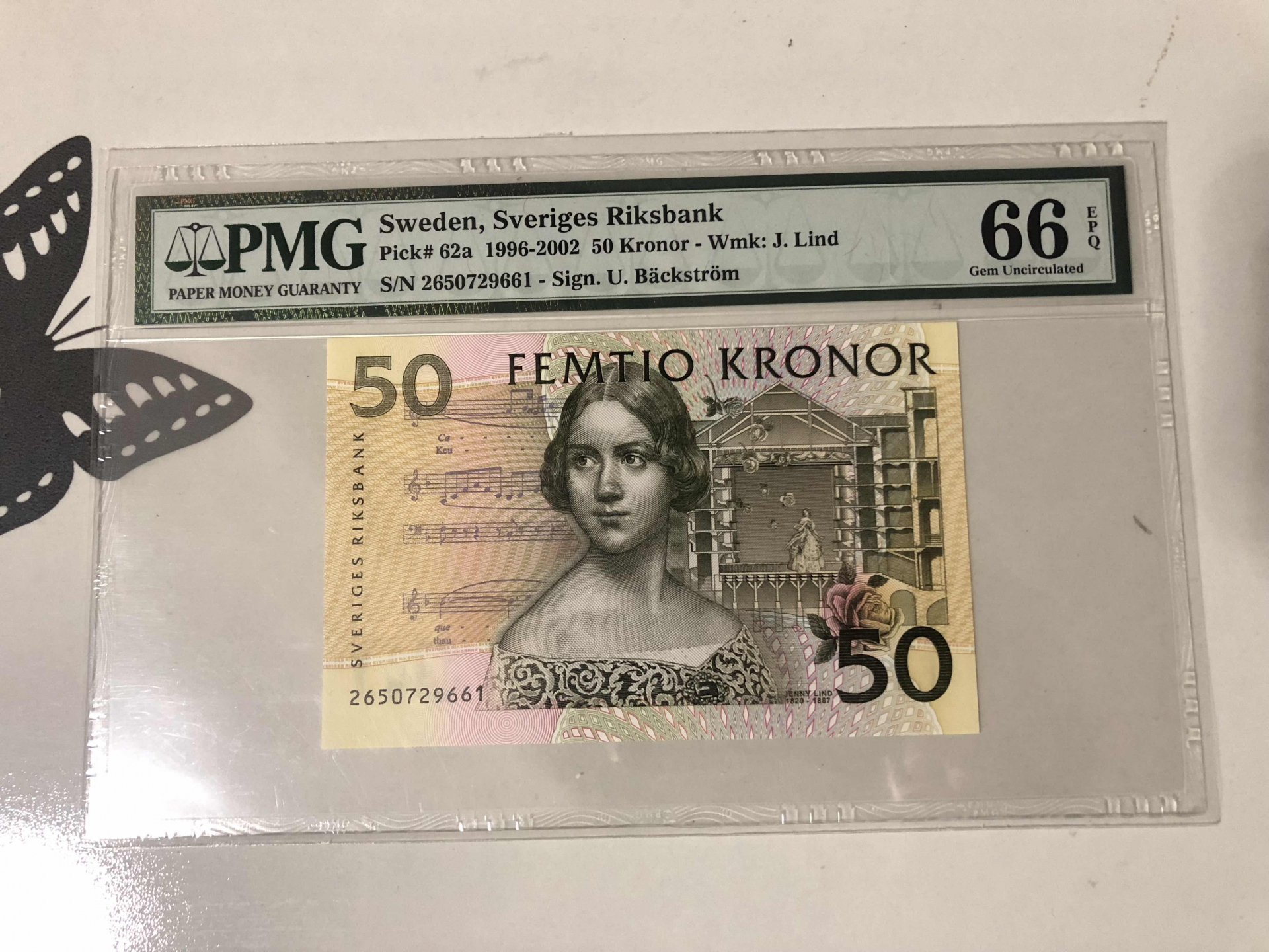 【收藏联盟】第101期拍卖——开启新纪元 瑞典 1996-02年 50克朗 p62a PMG66EPQ 初版 