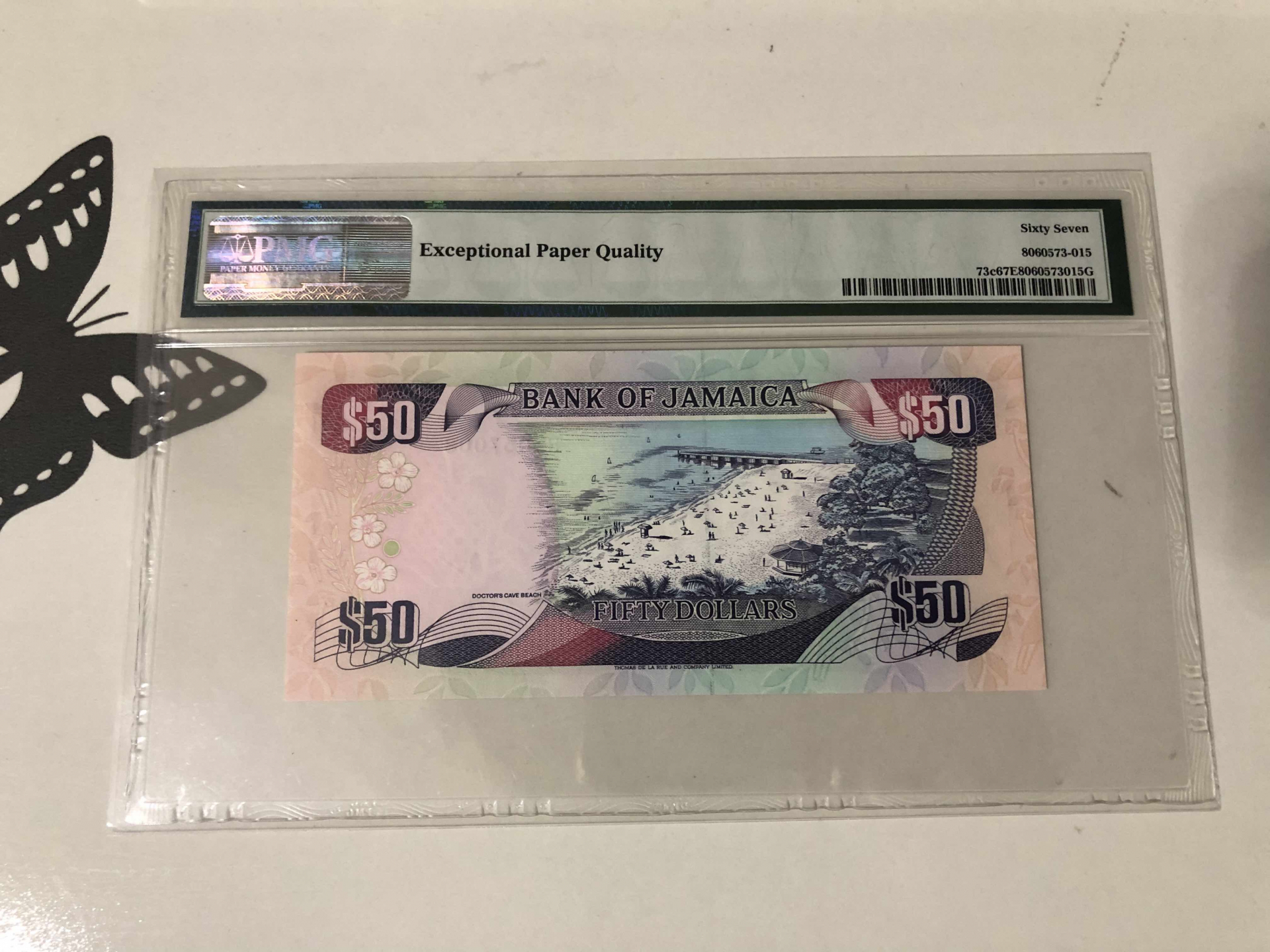 【收藏联盟】第102期拍卖 牙买加 1995年 50元 PMG67EPQ 高分 