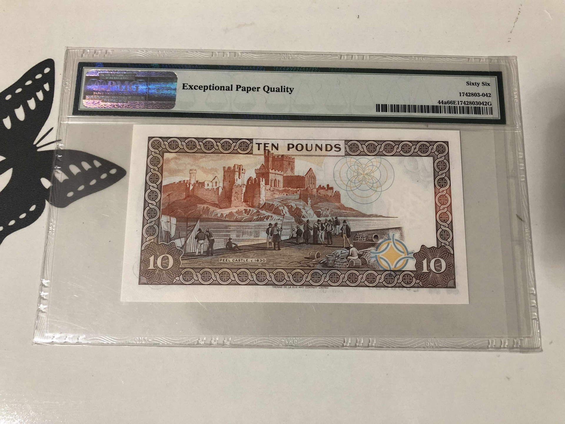 【收藏联盟】第102期拍卖 马恩岛 1998年 10镑 PMG66EPQ  p44a 