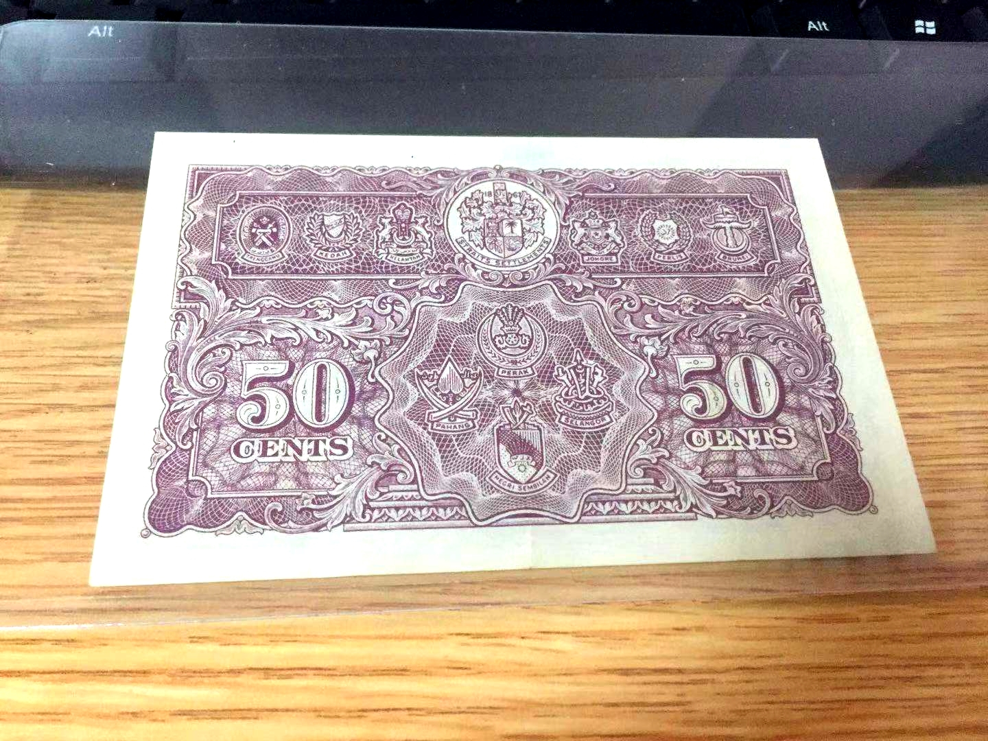 【收藏联盟】第102期拍卖 马来亚 1941年 50分 英王乔治 XF品相 德纳罗印制