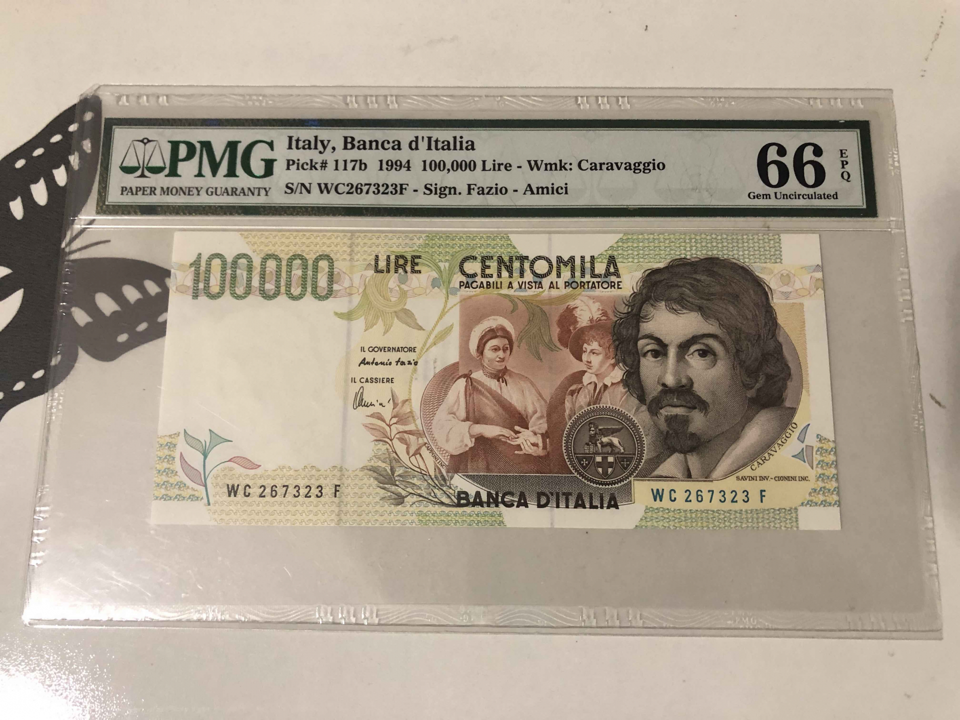 【收藏联盟】第102期拍卖 意大利 1994年 10万里拉 PMG66EPQ  