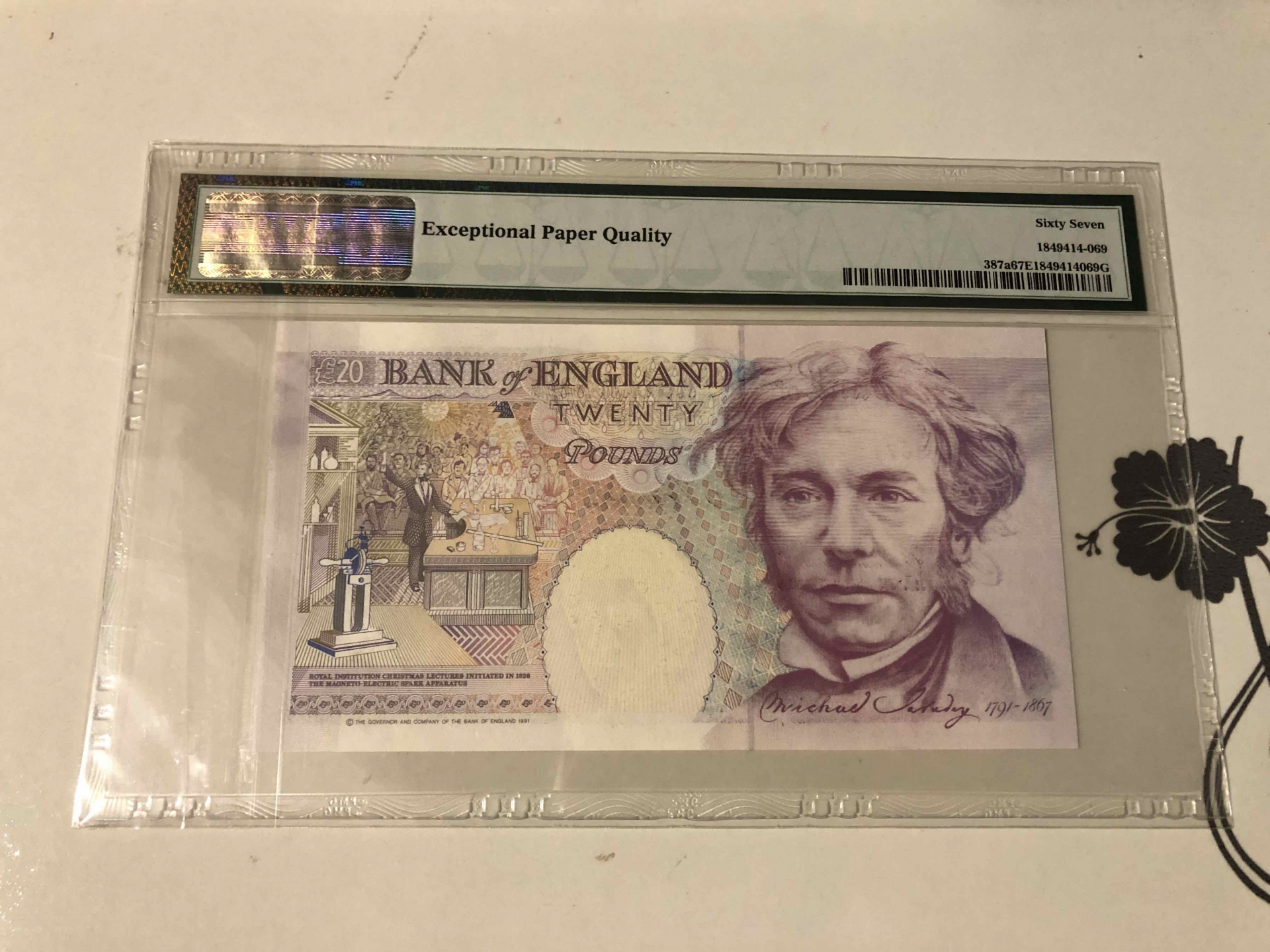 【收藏联盟】第103期拍卖——国庆节专场 英国 1993年 20镑 PMG67EPQ  p387a 皇冠版