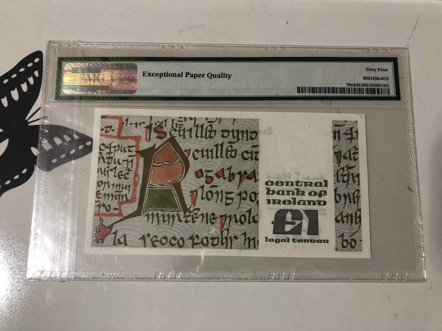 【收藏联盟】第103期拍卖——国庆节专场 爱尔兰 1982-87年 1镑 PMG64EPQ