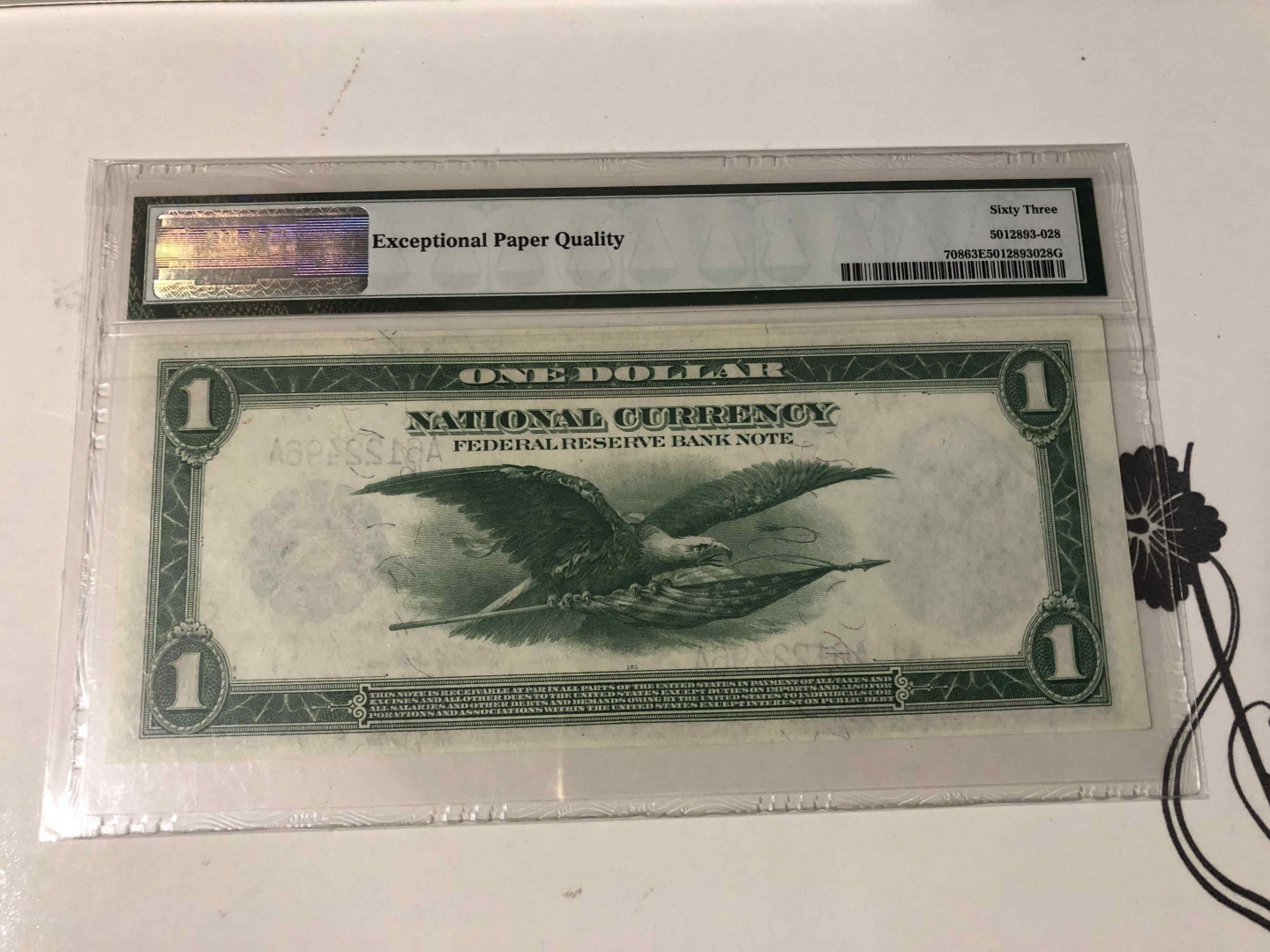 【收藏联盟】第103期拍卖——国庆节专场 美国 1918年 1美金 PMG63EPQ 性价比 AA冠 华盛顿 大飞鹰