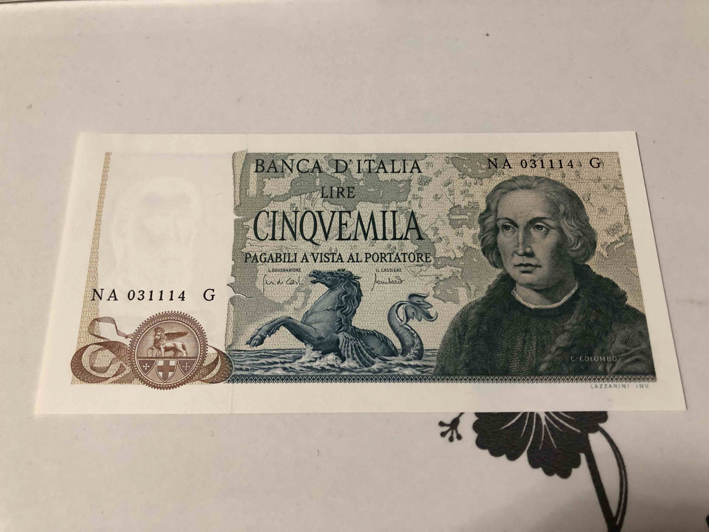 【收藏联盟】第103期拍卖——国庆节专场 意大利 1971年 5000里拉 UNC