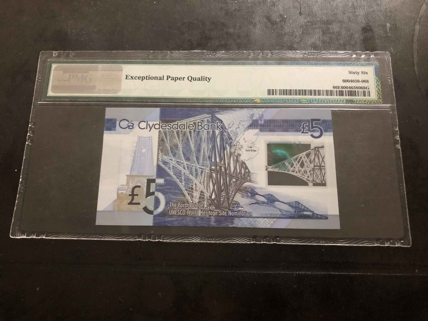 【收藏联盟】第104期拍卖 【一组2张】英国 2002年 5镑 PMG66EPQ&苏格兰 2015年 5镑 PMG66EPQ 首发冠