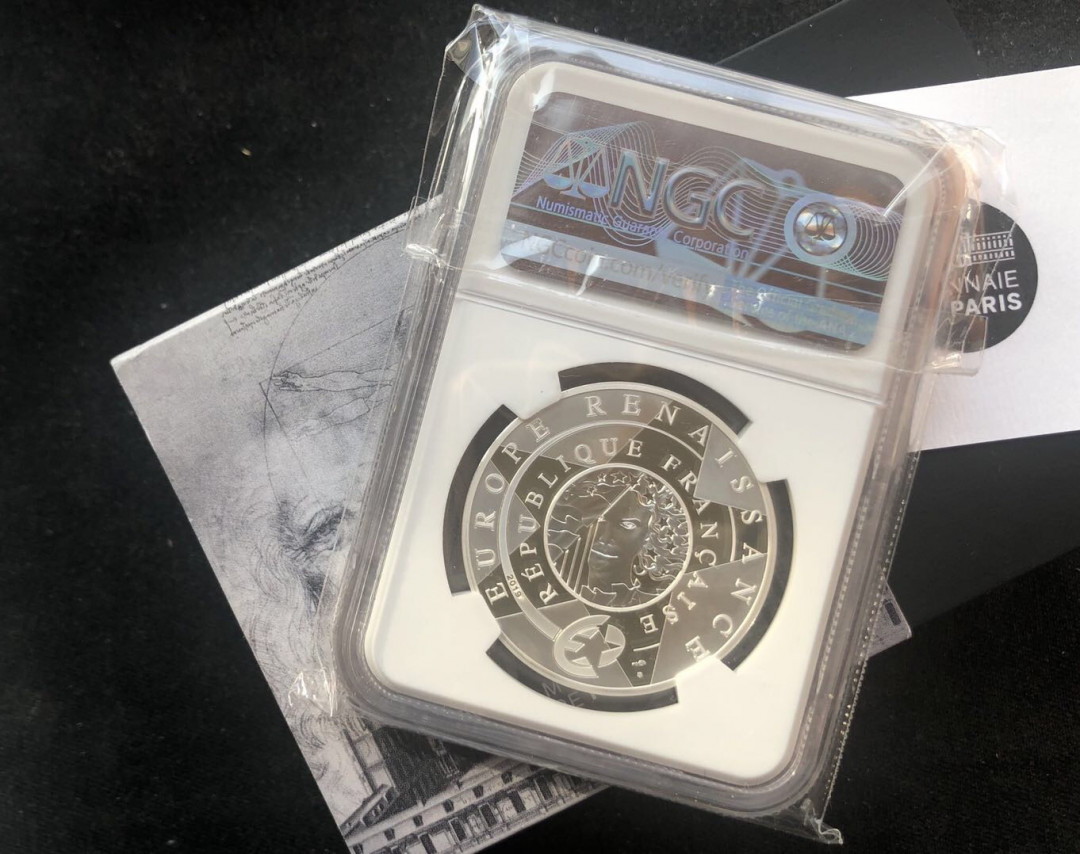 【随心拍&GetCoin】现代金银币拍卖第三十五期 【法国】达芬奇银币【ngc首期70】