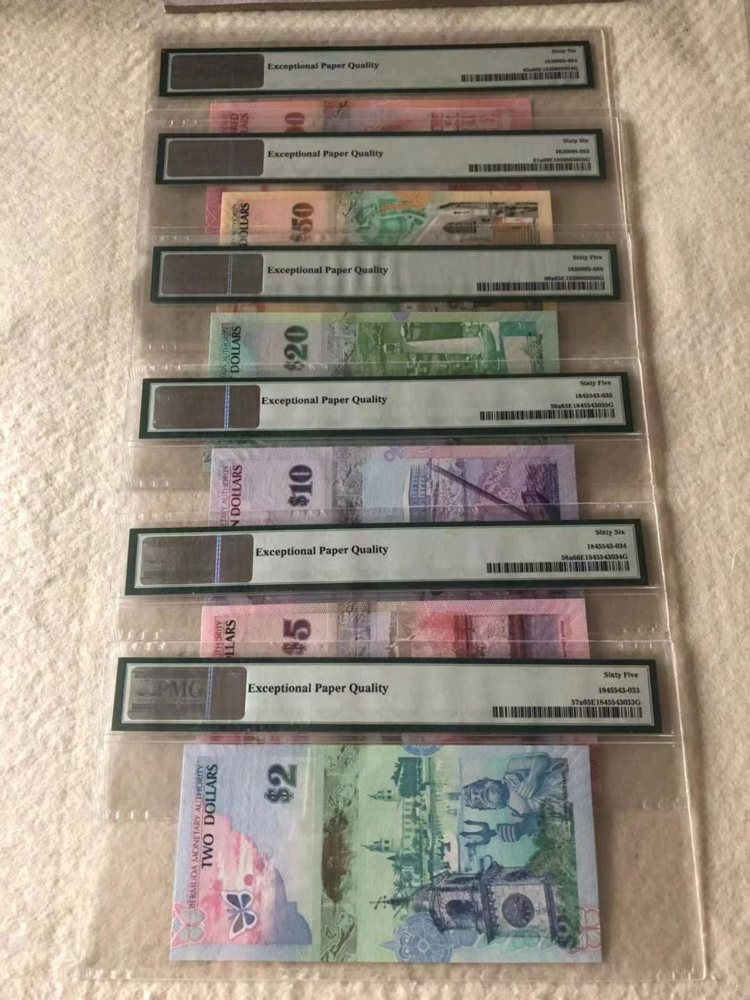 【收藏联盟】第104期拍卖 【一组6张】百慕大 2009年 2-5-10-20-50-100元 PMG65EPQ-66EPQ 