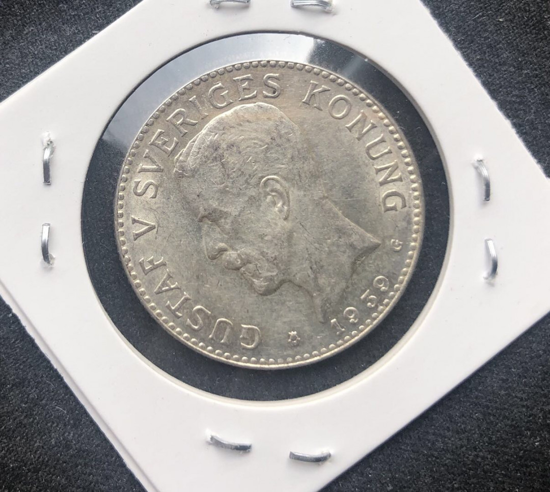 【币观天下】第八十六期钱币拍卖 【瑞典】1939年瑞典2克朗银币