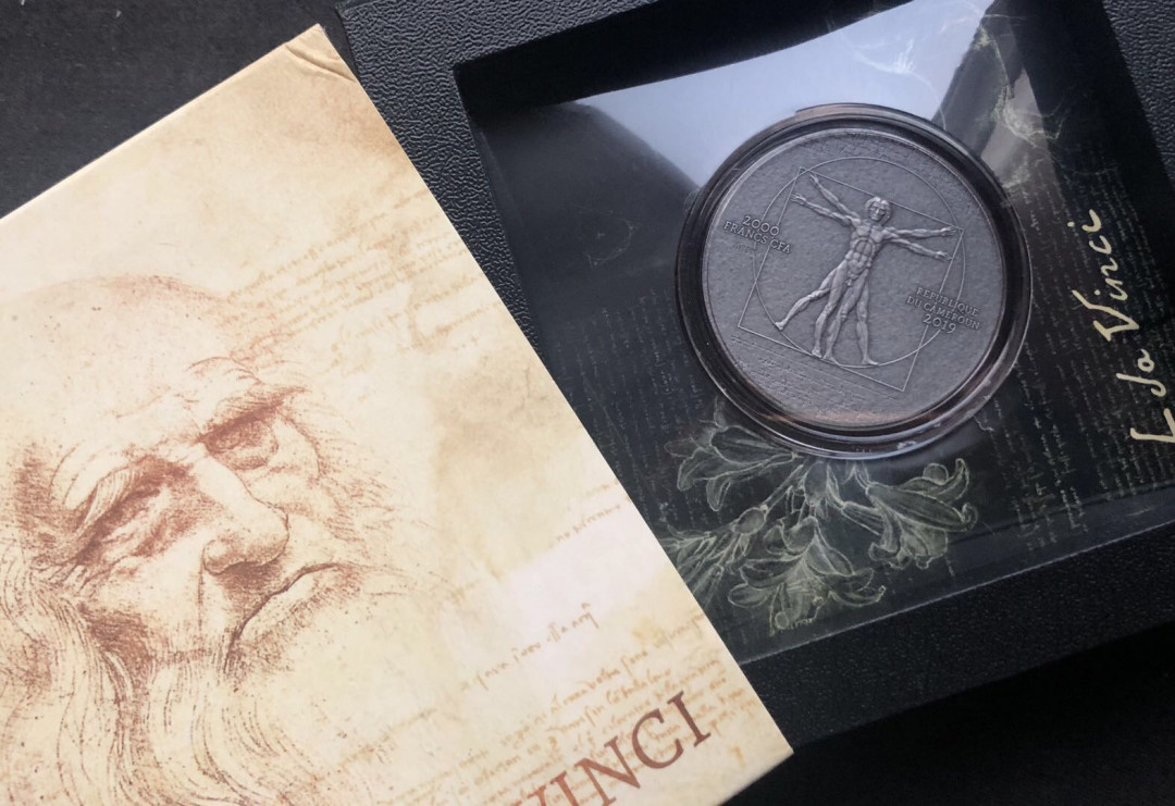 【币观天下】第八十六期钱币拍卖 【喀麦隆】2019高浮雕银币达芬奇500周年银币