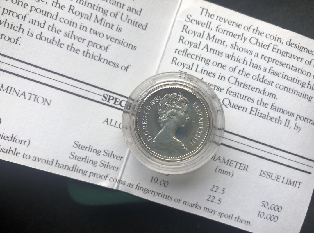 【币观天下】第八十六期钱币拍卖 【英国】1983年加厚一磅银币【首年加厚】