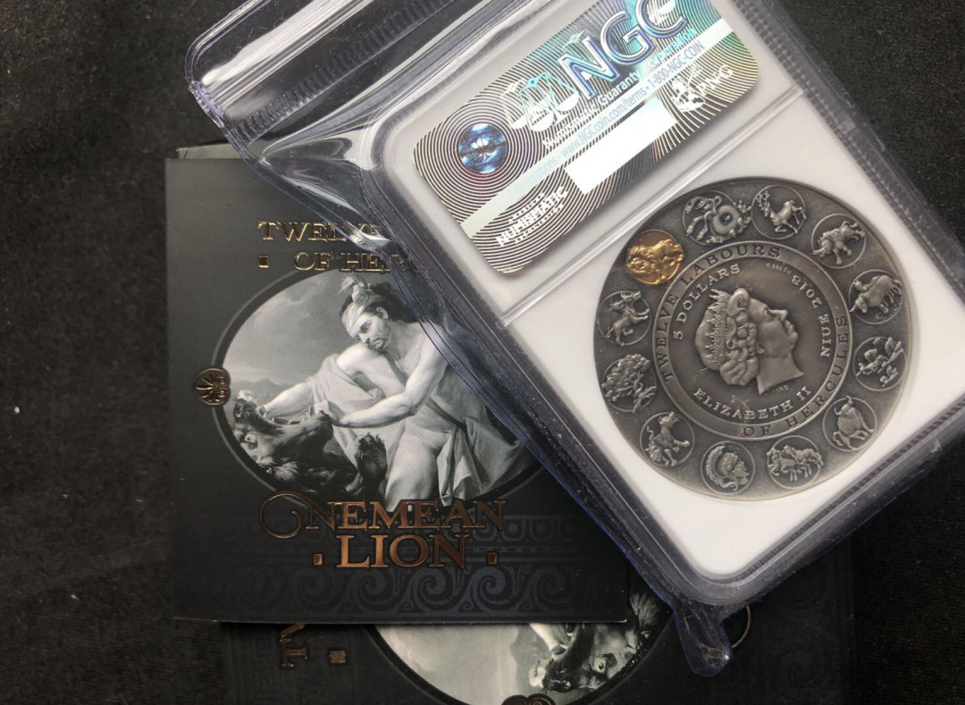 【币观天下】第八十六期钱币拍卖 【纽埃】2018高浮雕系列大力神银币【ngc70】