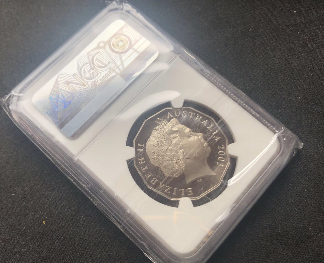 【币观天下】第八十六期钱币拍卖 【获奖币】2003年澳大利亚志愿者50澳分精制纪念币 NGC PF68获奖币