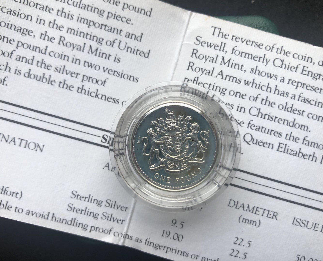 【币观天下】第八十六期钱币拍卖 【英国】1983年加厚一磅银币【首年加厚】