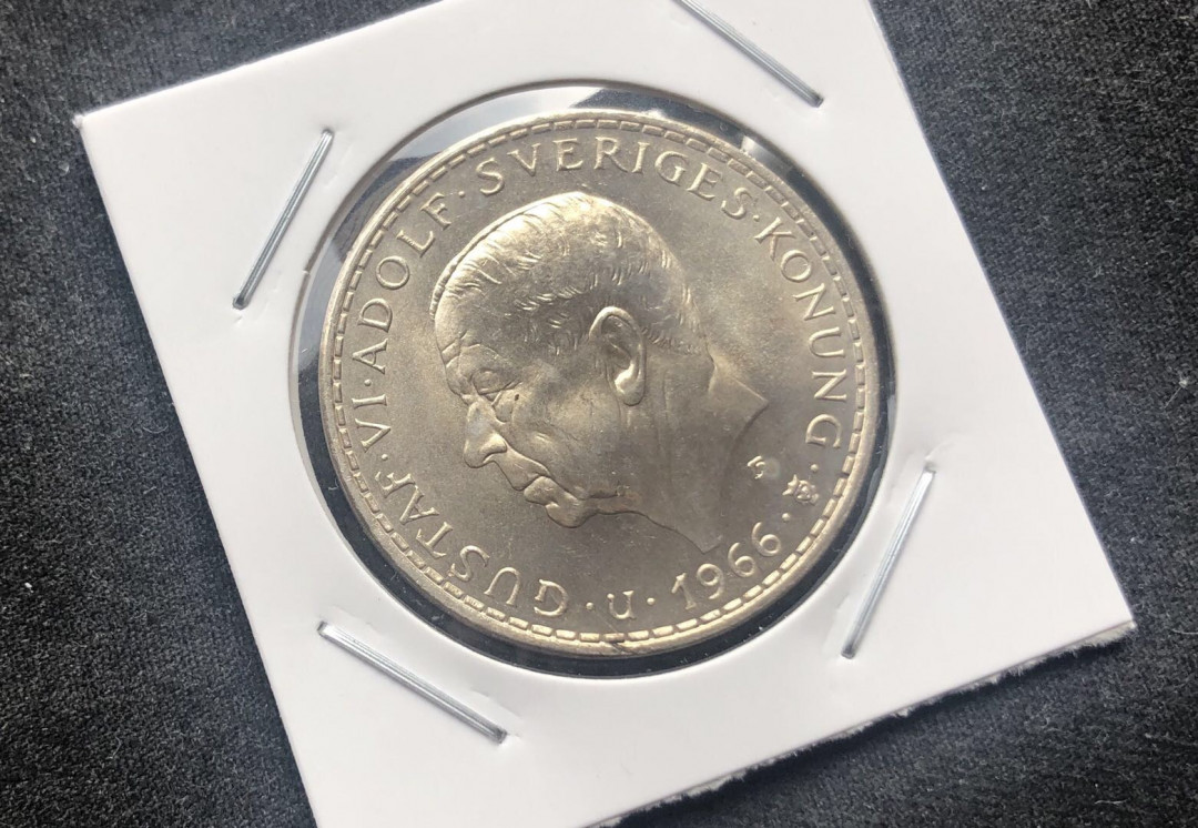 【币观天下】第八十六期钱币拍卖 【瑞典】1966年5克朗银币