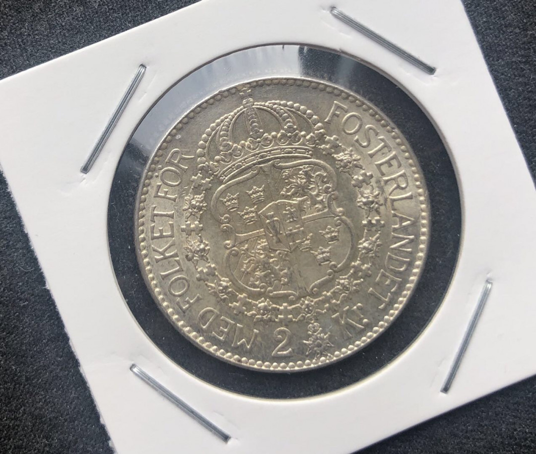 【币观天下】第八十六期钱币拍卖 【瑞典】1939年瑞典2克朗银币