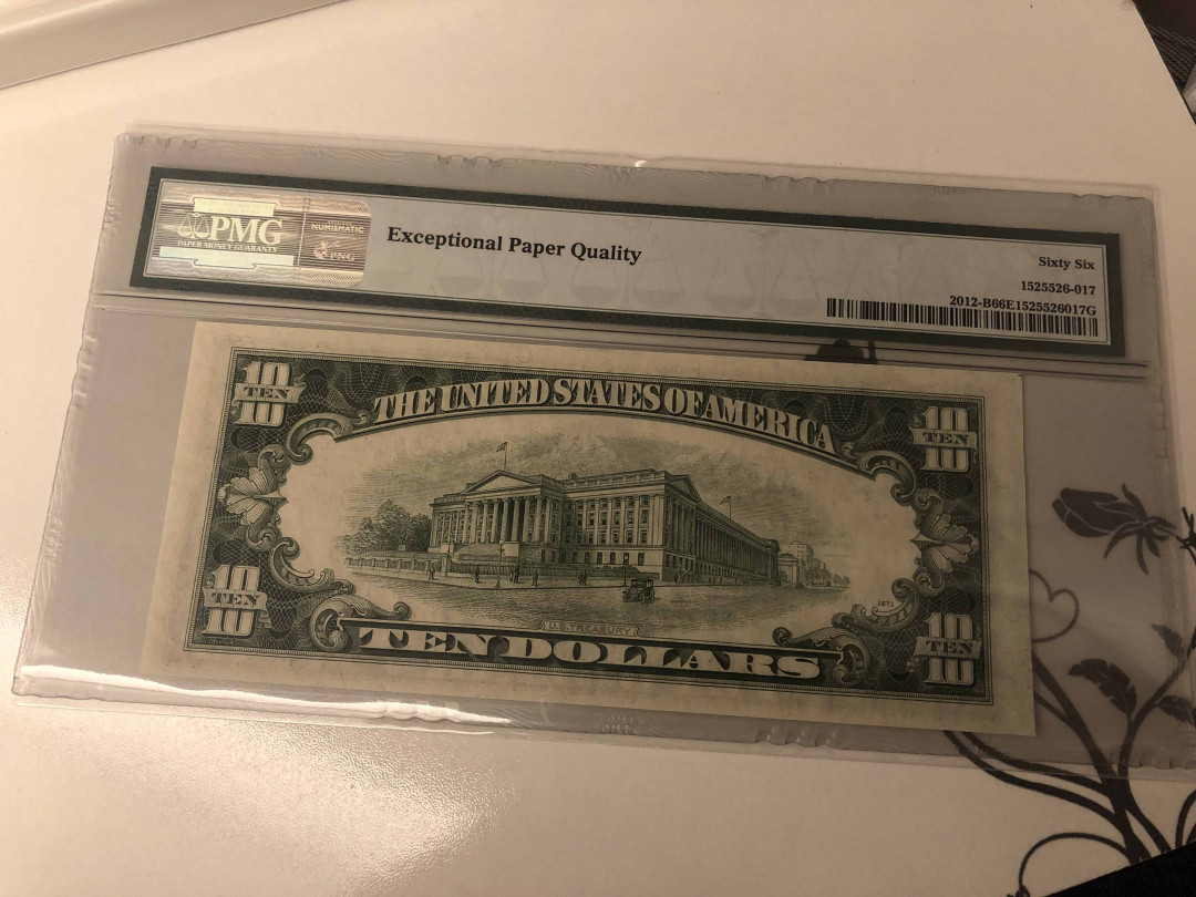 【收藏联盟】第105期拍卖 美国 1950年 10美金 PMG66EPQ 绝品