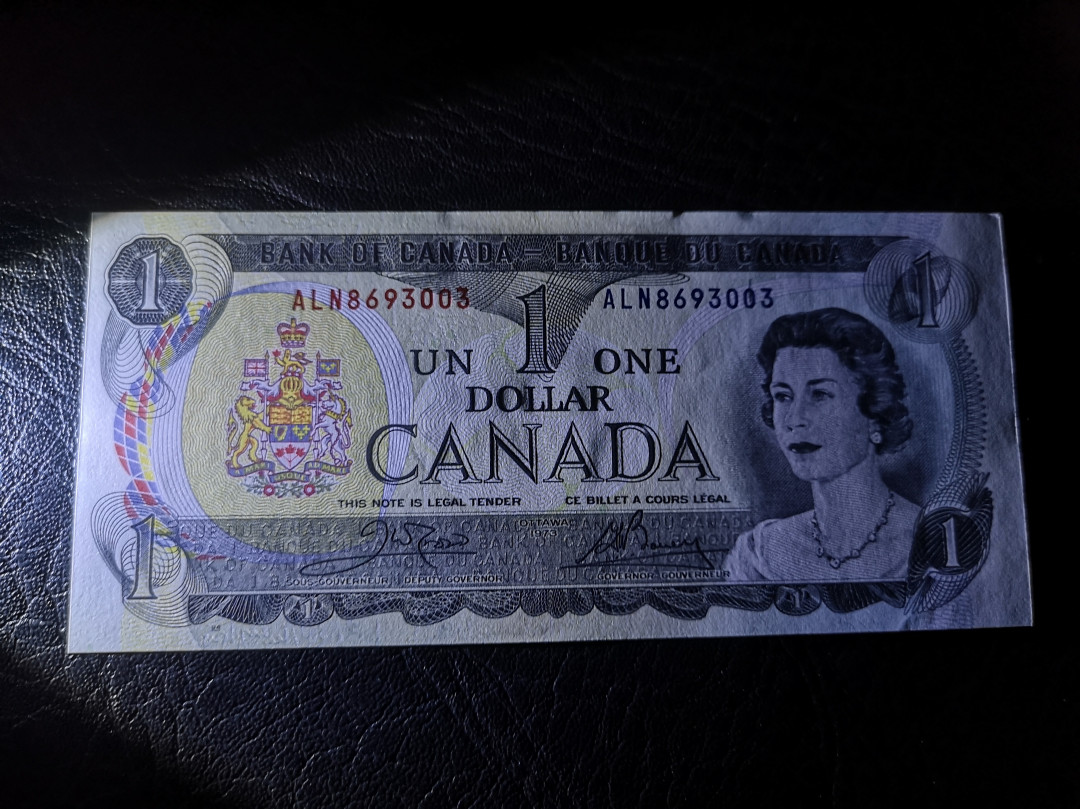 《外钞收藏家》第七十二期拍卖 加拿大1973年1加元 全新品相