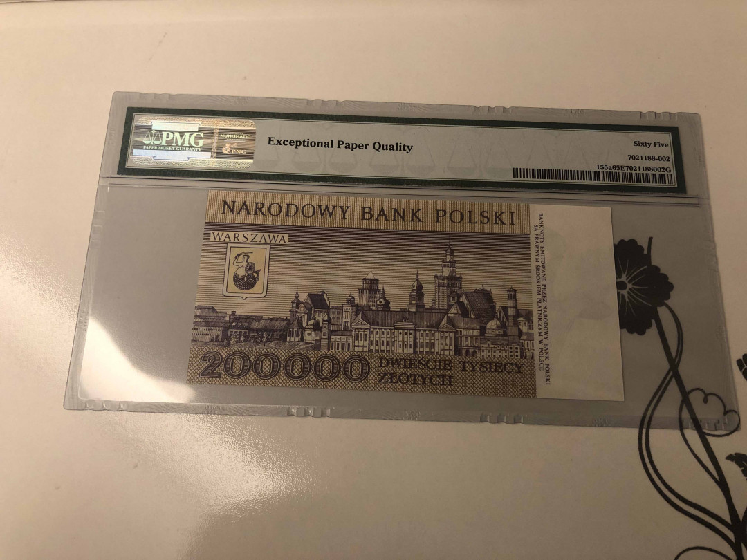 【收藏联盟】第105期拍卖 波兰 1989年 200000兹罗提  PMG65EPQ