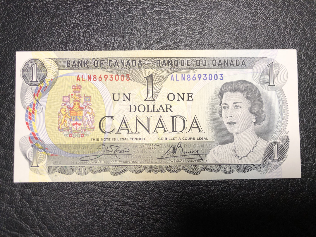 《外钞收藏家》第七十二期拍卖 加拿大1973年1加元 全新品相