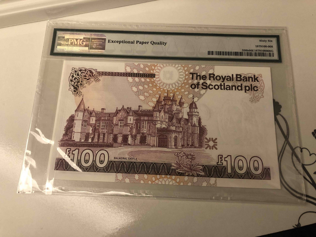 【收藏联盟】第105期拍卖 苏格兰 1992-98年 100镑 PMG66EPQ  p350b 
