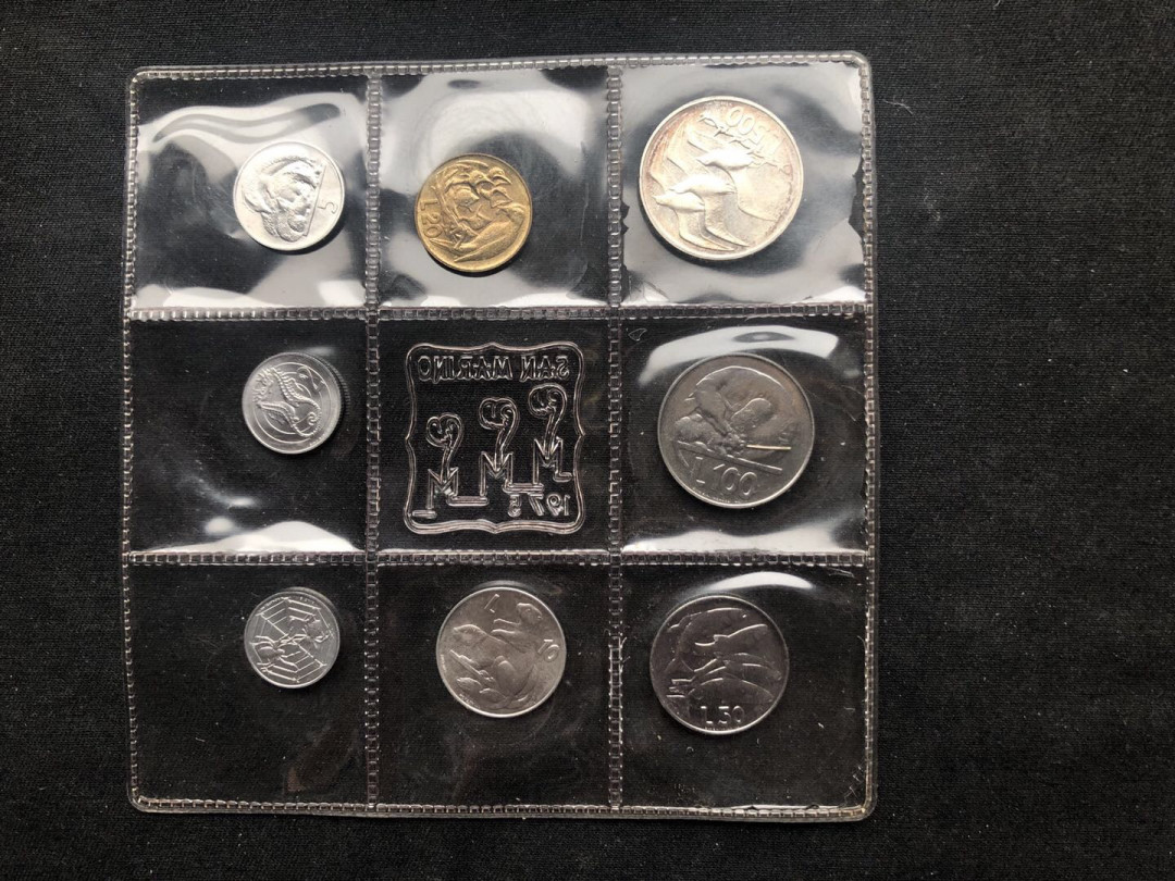 【币观天下】第八十七期钱币拍卖 【圣马力诺】1976套币9枚【包含银币一枚】