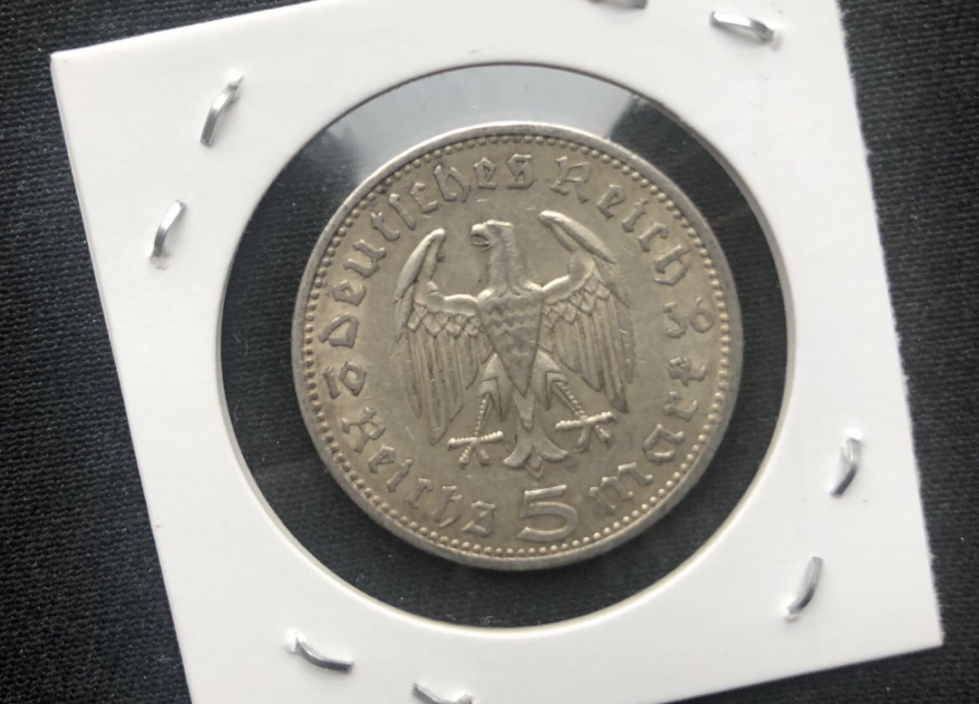 【币观天下】第八十七期钱币拍卖 【德国】德国兴登堡5马克银币