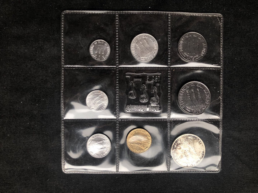 【币观天下】第八十七期钱币拍卖 【圣马力诺】1976套币9枚【包含银币一枚】