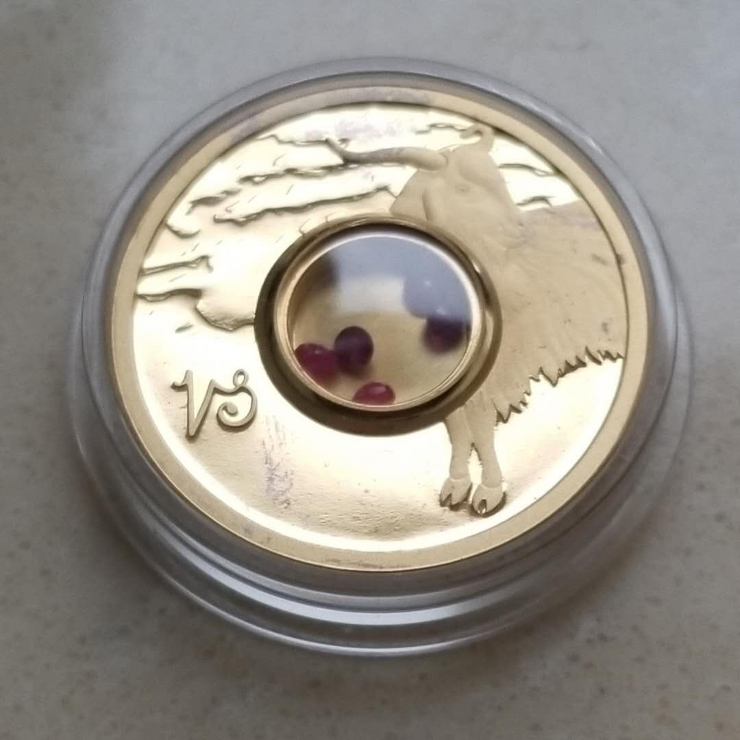 【币观天下】第八十七期钱币拍卖 获奖币库克2003年宝石盒子十二星座白羊座镀金银币