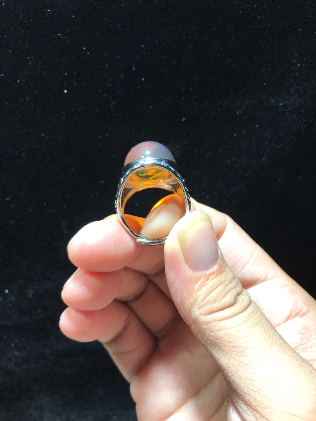 缅甸天然琥珀专场 缅甸金蓝戒指男士豪华款