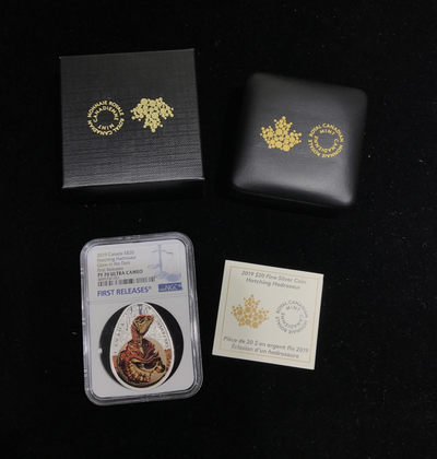 【随心拍&GetCoins】现代金银币拍卖第三十七期 加拿大2019年恐龙蛋系列孵化的鸭嘴龙夜光银币NGC70首期蓝标