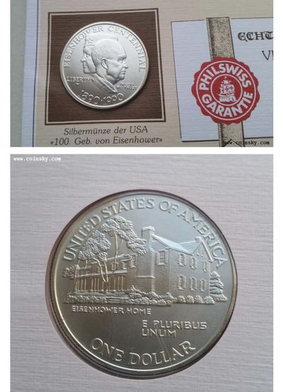 【随心拍&GetCoins】现代金银币拍卖第三十七期 美国总统艾森豪威尔纪念银币套装