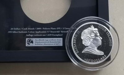 【随心拍&GetCoins】现代金银币拍卖第三十七期 库克2009年名画《穷诗人》彩色镶嵌大银币