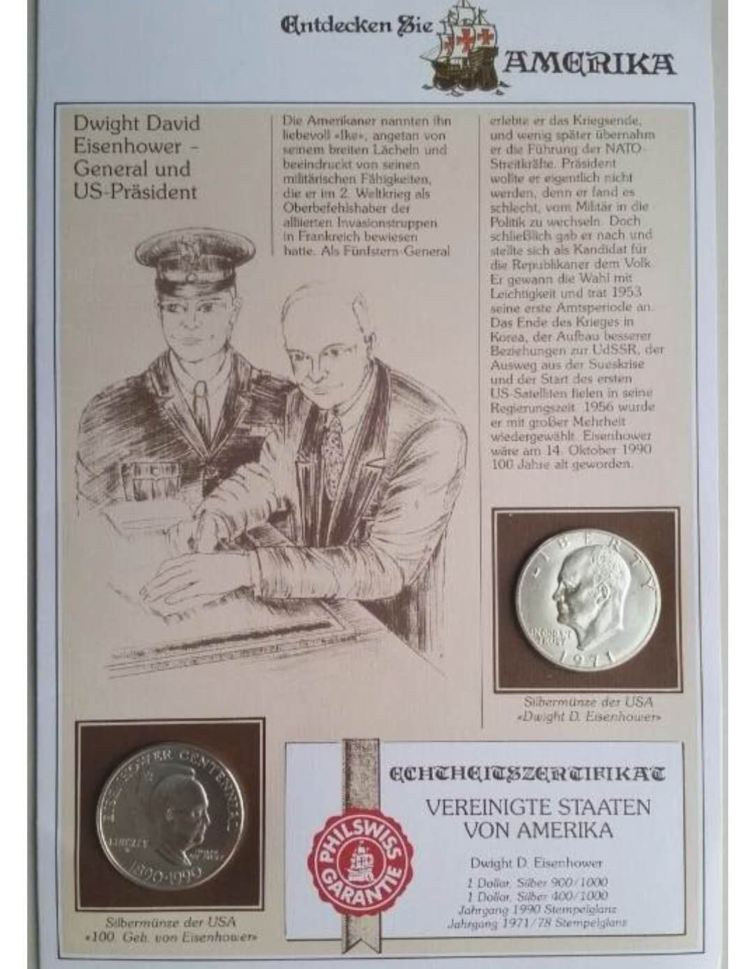 【随心拍&GetCoins】现代金银币拍卖第三十七期 美国总统艾森豪威尔纪念银币套装