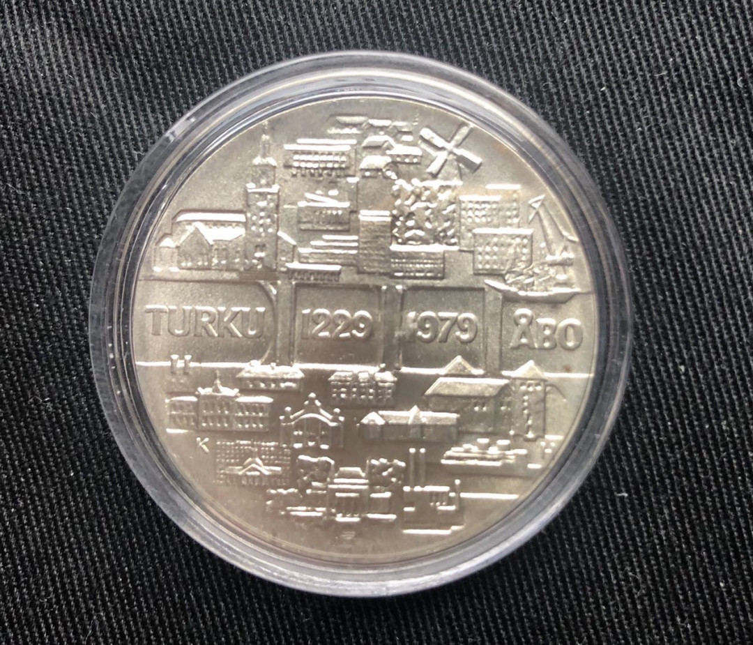 【随心拍&GetCoins】现代金银币拍卖第三十七期 【芬兰】芬兰1979年图尔库建城750周年25马克银币