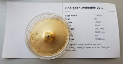 【随心拍&GetCoins】现代金银币拍卖第三十七期 库克2017年陨石镶嵌彩色镀金银币