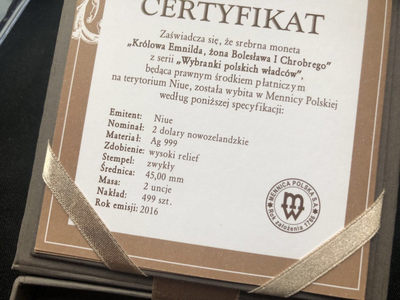 【随心拍&GetCoins】现代金银币拍卖第三十七期 【纽埃】2016波兰首位皇后2oz银币