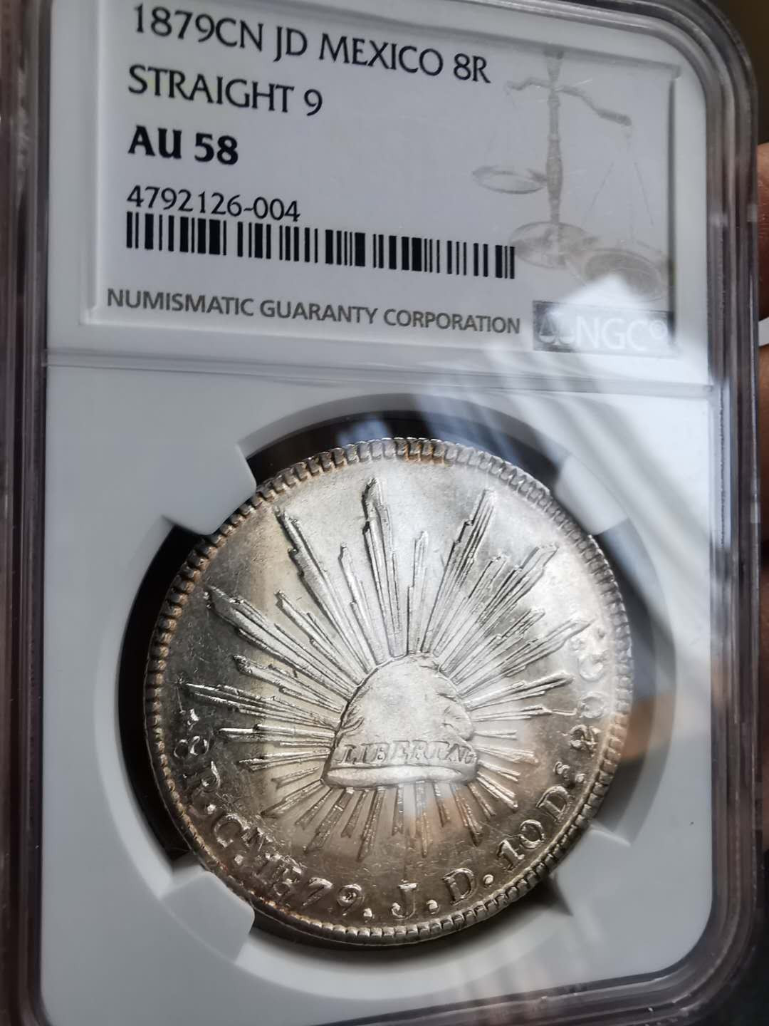 凡希社世界钱币微拍第一百期 1879CN墨西哥鹰洋NGC-AU58